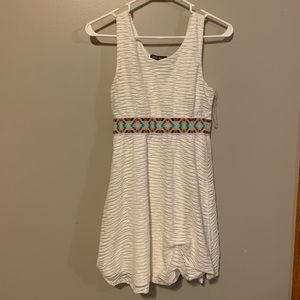 White Tribal Patterned Dress